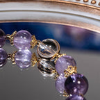 Fortune Jewel Natural Amethyst Inner Peace Healing Star Charm Bracelet