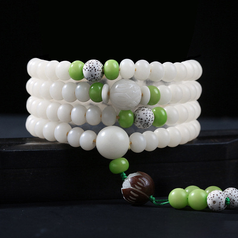 Fortune Jewel Bodhi Seed Bead Lotus Blessing Charm Bracelet