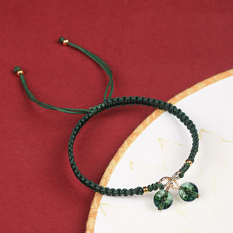 Fortune Jewel Natural Strawberry Quartz Amethyst Green Phantom Bead Positive Bracelet