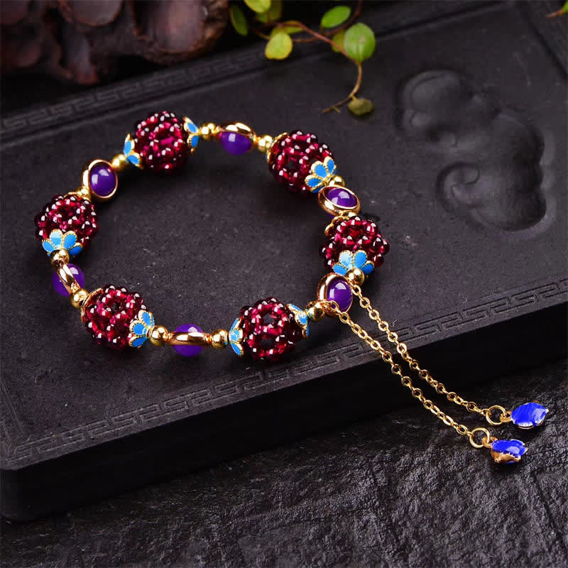 Fortune Jewel Tibetan Garnet Calm Bracelet