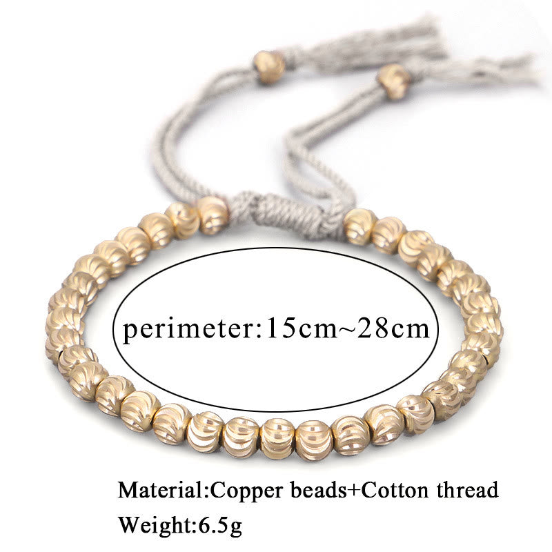 Fortune Jewel Tibetan Handmade Copper Bead Luck String Bracelet