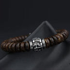 Fortune Jewel Natural Tibetan Coconut Shell Om Mani Padme Hum Positive Bracelet