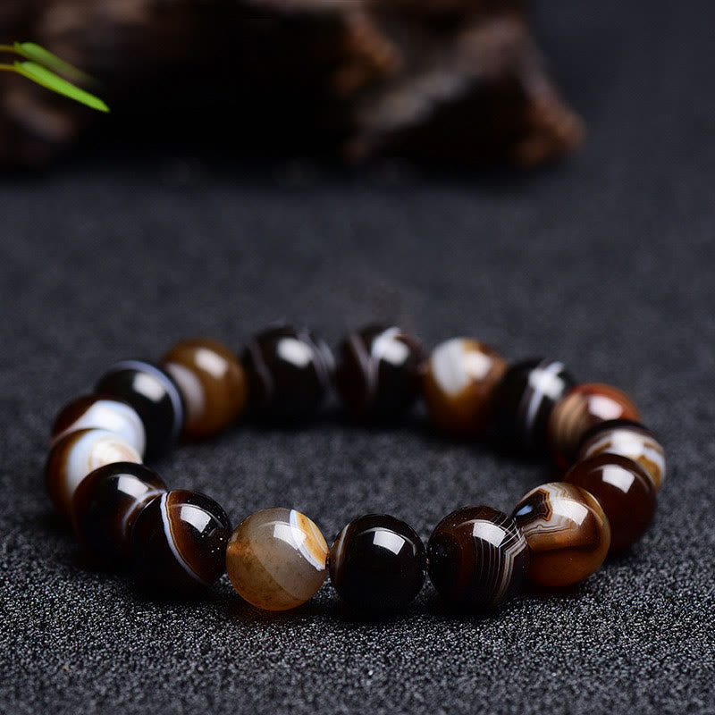 Fortune Jewel Tibetan Sardonyx Happiness Positive Bracelet