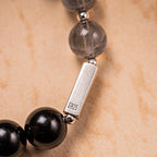 Fortune Jewel 925 Sterling Silver Obsidian Moonstone Strength Couple Bracelet