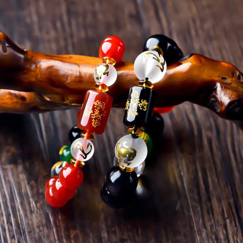 Fortune Jewel Chinese Zodiac Feng Shui Obsidian Five-Element Wealth Porsperity Bracelet
