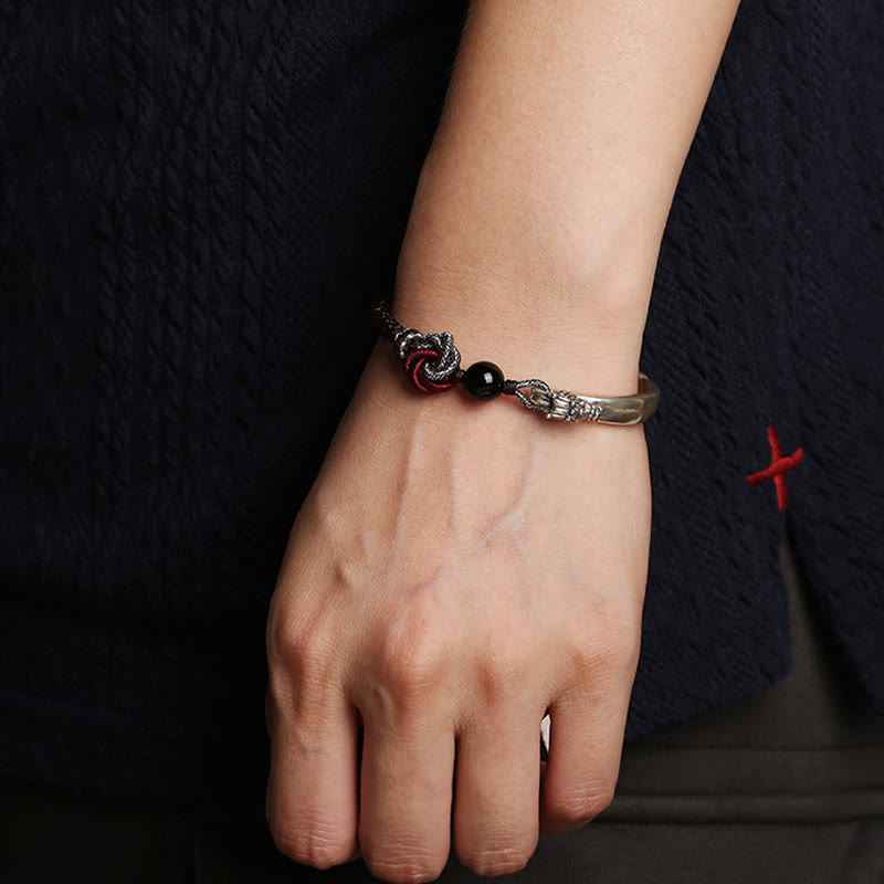 Fortune Jewel 925 Sterling Silver Auspicious Dragon Success Handcrafted Braided Bracelet