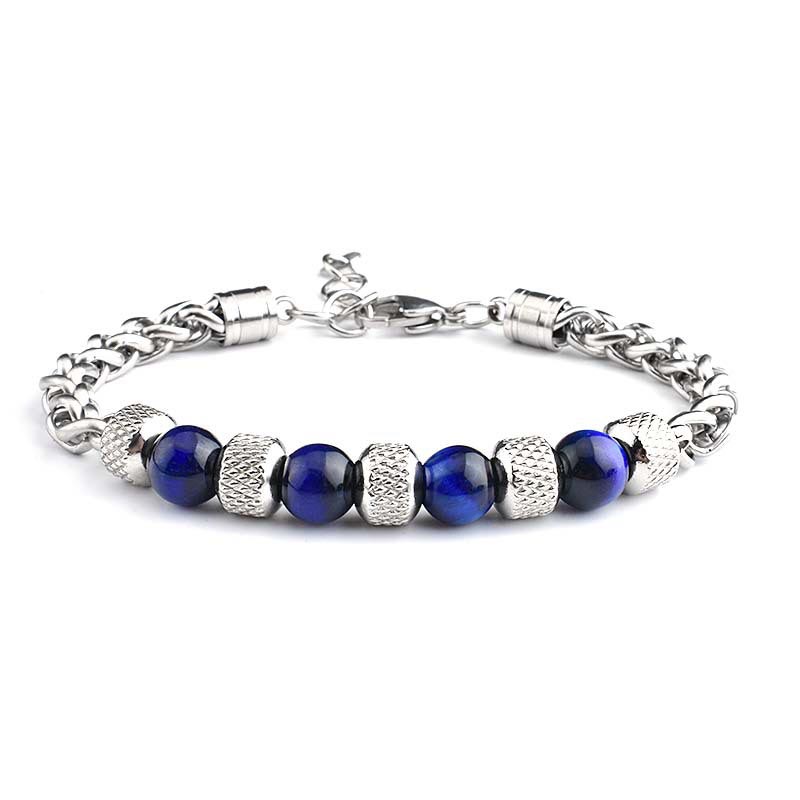 Fortune Jewel Black Onyx Tiger Eye Bead Courage Bracelet