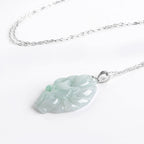 Fortune Jewel Natural Jade Nine Tailed Fox Prosperity Titanium Steel Chain Necklace Pendant