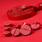 Fortune Jewel Natural Cinnabar Mountain Ghosts Spend Money Bagua Blessing Necklace Pendant Key Chain