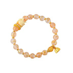 Fortune Jewel Tibetan Incense Ash Liuli Glass Bead Lucky Nine Tailed Fox Lotus Charm Bracelet
