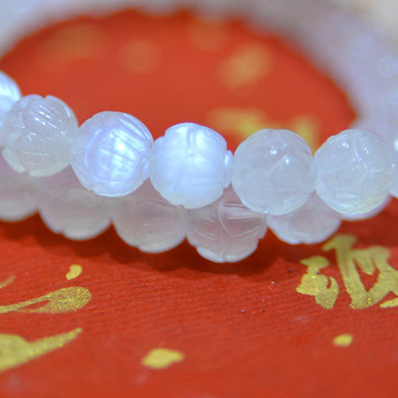 Fortune Jewel Natural Moonstone Lotus Love Bracelet