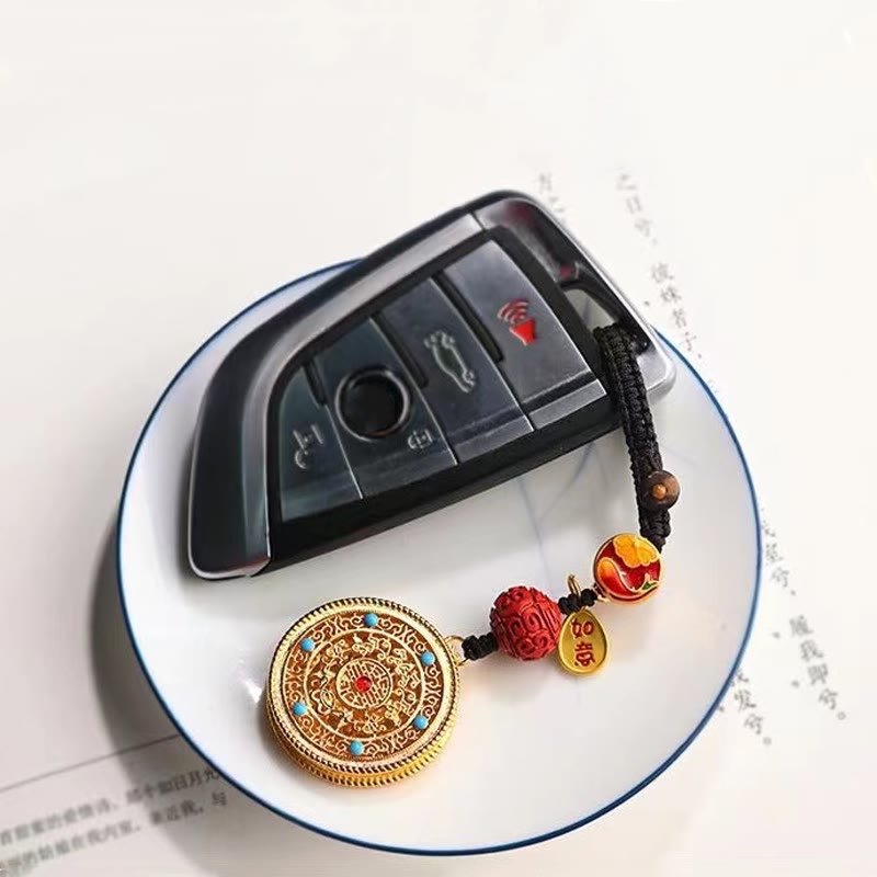 Fortune Jewel Fu Character Blessing Ruyi Charm Key Chain