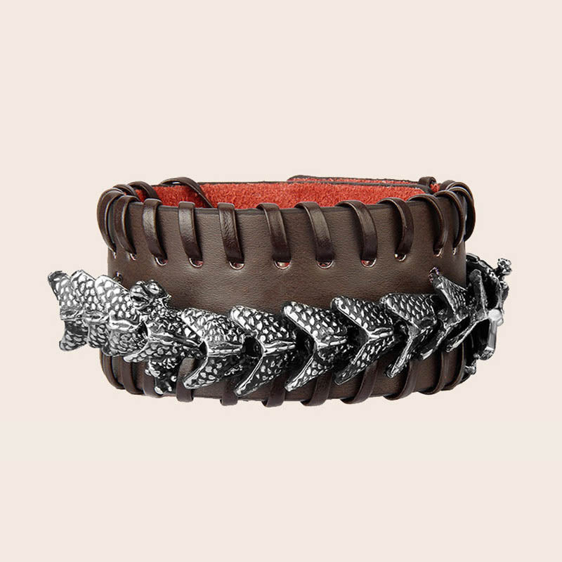 Fortune Jewel Dragon Leather Protection Weave Bracelet Fortune Jewel