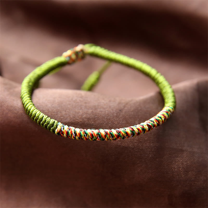 Fortune Jewel Tibetan Handmade Multicolor King Kong Knot Luck Strength Braided Bracelet