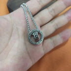 Fortune Jewel Tibetan Om Mani Padme Hum Carved Peace Purity Chain Necklace Pendant