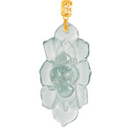 Fortune Jewel Natural Jade Lotus Pattern Prosperity Titanium Steel Chain Necklace Pendant Fortune Jewel