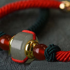 Fortune Jewel Tibetan Green Aventurine Luck Braid String Bracelet