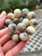 Creamy Gray Bodhi Bead Bracelet for Everyday Calm 14mm