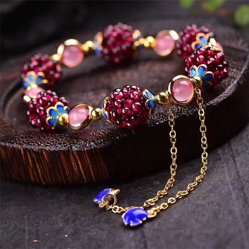 Fortune Jewel Tibetan Garnet Calm Bracelet