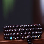 Fortune Jewel 108 Mala Beads Tibetan Small Leaf Red Sandalwood Lotus Balance Bracelet