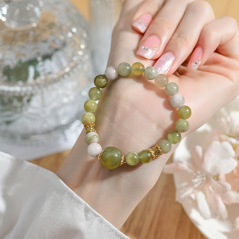 Fortune Jewel Green Grape Color Jade Abundance Bracelet