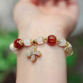 Fortune Jewel Windmill Chinese Lock Charm Fu Character Blessing Bracelet