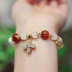 Fortune Jewel Windmill Chinese Lock Charm Fu Character Blessing Bracelet
