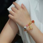 Fortune Jewel Natural Golden Silk Jade Crystals Gourd Pixiu Pumpkin Beads Wealth Charm Bracelet
