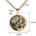 Fortune Jewel Tiger Dragon Titanium Steel Chain Necklace Harmony Pendant