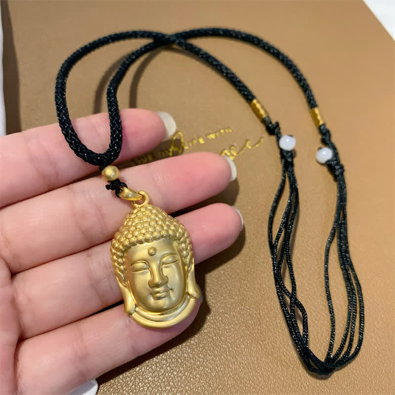 Fortune Jewel Gold Buddha Copper Wealth Necklace Pendant Fortune Jewel