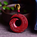 Fortune Jewel One's Luck Improves Design Patern Natural Cinnabar Blessing Necklace Pendant