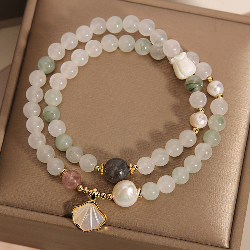Fortune Jewel Double Layer Jade Shell Luck Bracelet