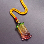 Fortune Jewel Buddha Liuli Lotus Six Character Om Mani Padme Hum Peace Necklace Fortune Jewel