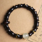 Fortune Jewel Ebony Green Sandalwood Black Rosewood Bamboo Peace Bracelet