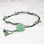 Fortune Jewel Amethyst Pink Crystal Green Aventurine Rose Inner Peace Healing Anklet