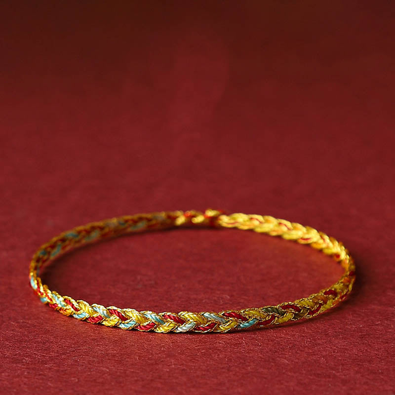 Fortune Jewel Handmade Multicolored Dragon Scale Pattern Braid String Bracelet