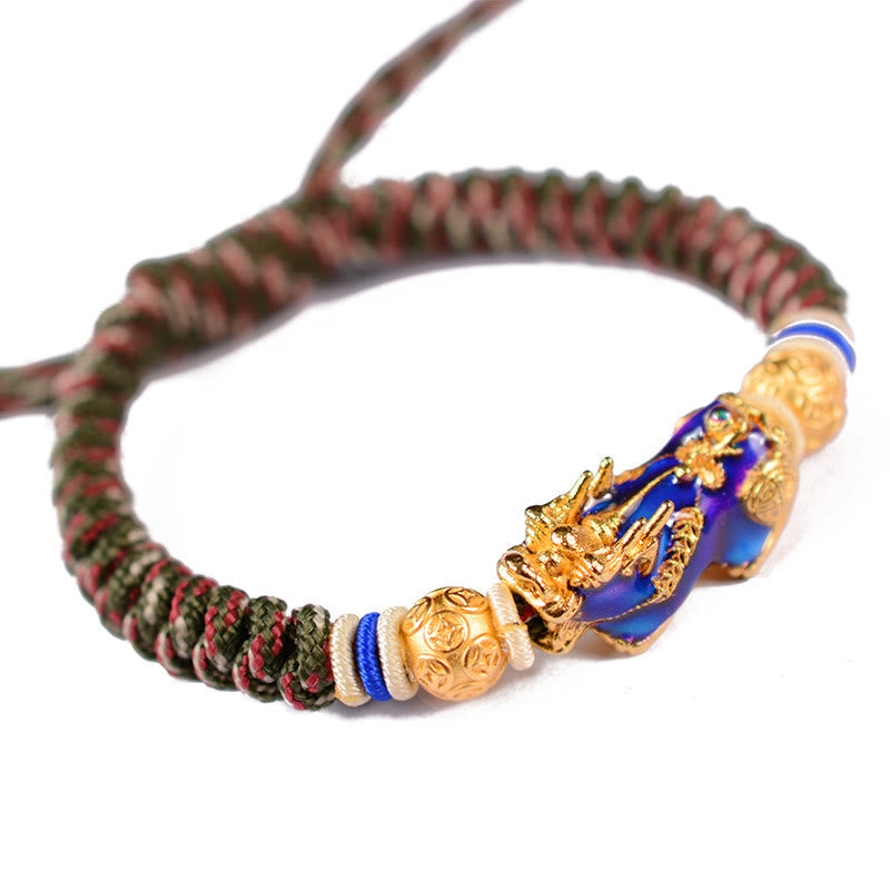 Fortune Jewel Feng Shui PiXiu Color Change Copper Coin Beads Wealth String Bracelet