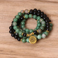 Fortune Jewel 108 Beads Natural Agate Mala Healing Bracelet