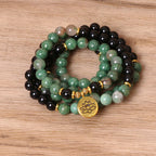 Fortune Jewel 108 Beads Natural Agate Mala Healing Bracelet