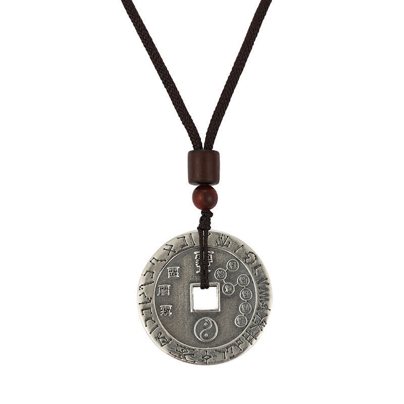 Fortune Jewel Bagua Yin Yang Copper Coin Star Balance Energy Necklace Pendant Fortune Jewel