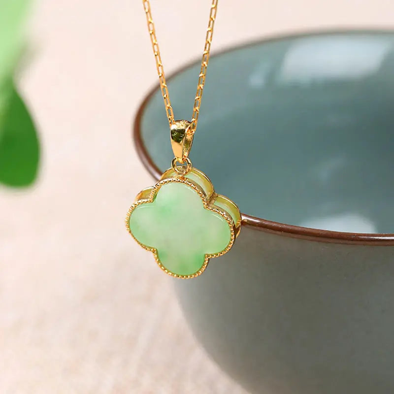 Fortune Jewel "May Luck and Joy Be With You" Jade Necklace Includes Gift Message Card Fortune Jewel
