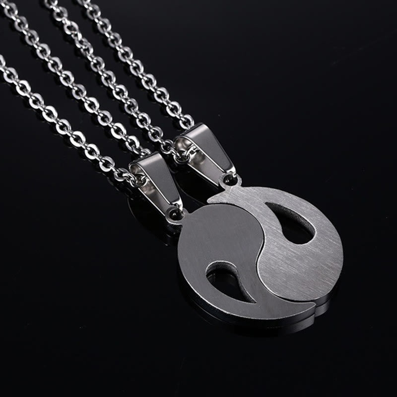 2pcs Yin Yang Pendant Couple Necklace Fortune Jewel