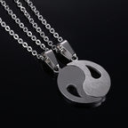 2pcs Yin Yang Pendant Couple Necklace Fortune Jewel