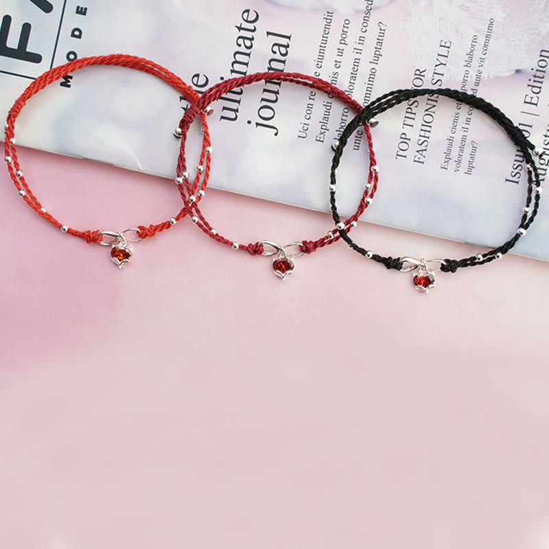 Fortune Jewel Love Heart Infinity Symbol Braided String Anklet