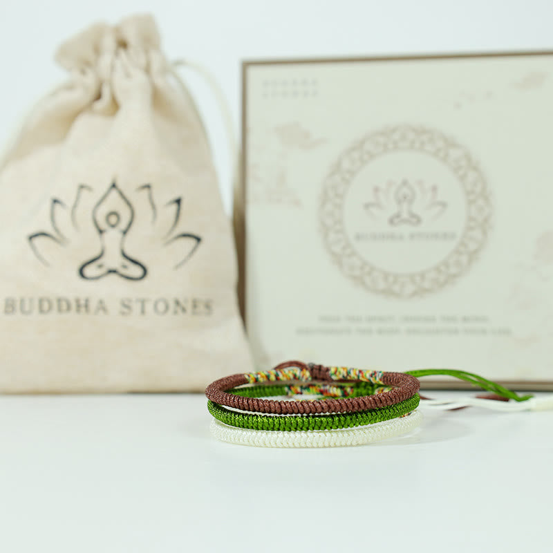 Fortune Jewel 3Pcs Tibetan Handmade Multicolored Luck King Kong Knot Auspiciousness Bracelet