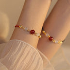 Fortune Jewel Red Agate Cat Eye Braided String Confidence Bracelet