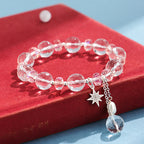 Fortune Jewel White Crystal Pink Crystal Protection Star Charm Bracelet