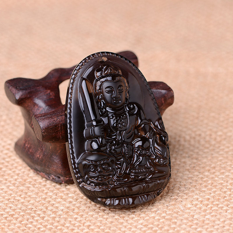 Fortune Jewel Chinese Zodiac Obsidian Protection Necklace