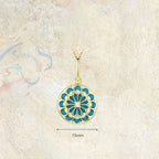 Fortune Jewel 925 Sterling Silver Round Turquoise Zircon Protection Strength Necklace Pendant - Fortune Jewel