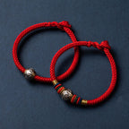 Fortune Jewel 925 Sterling Silver Tibet Handmade Om Mani Padme Hum Luck Protection King Kong Knot Braided Bracelet - Fortune Jewel